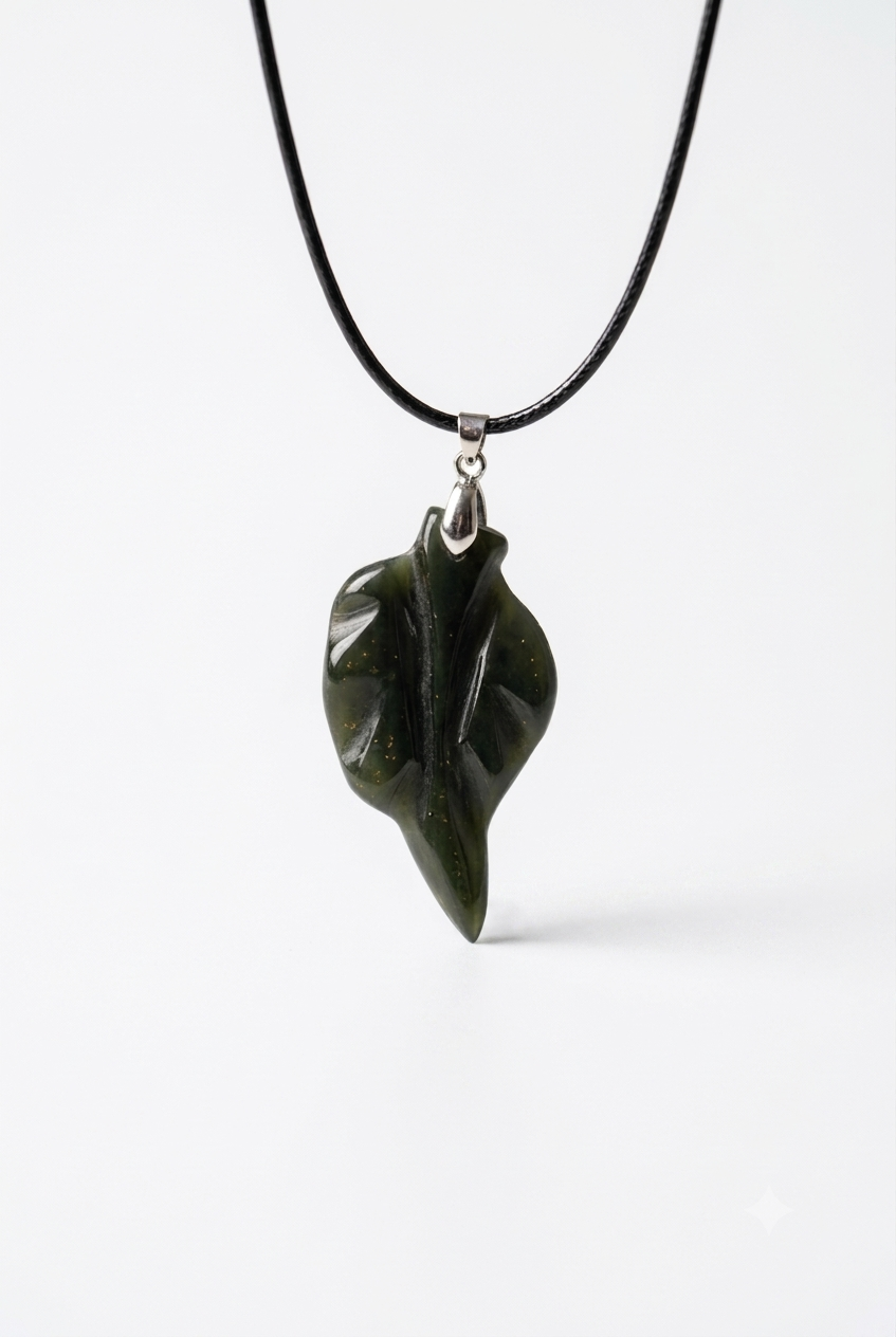 Natural Nephrite Jade Leaf Pendant – Mohmand Agency, Pakistan