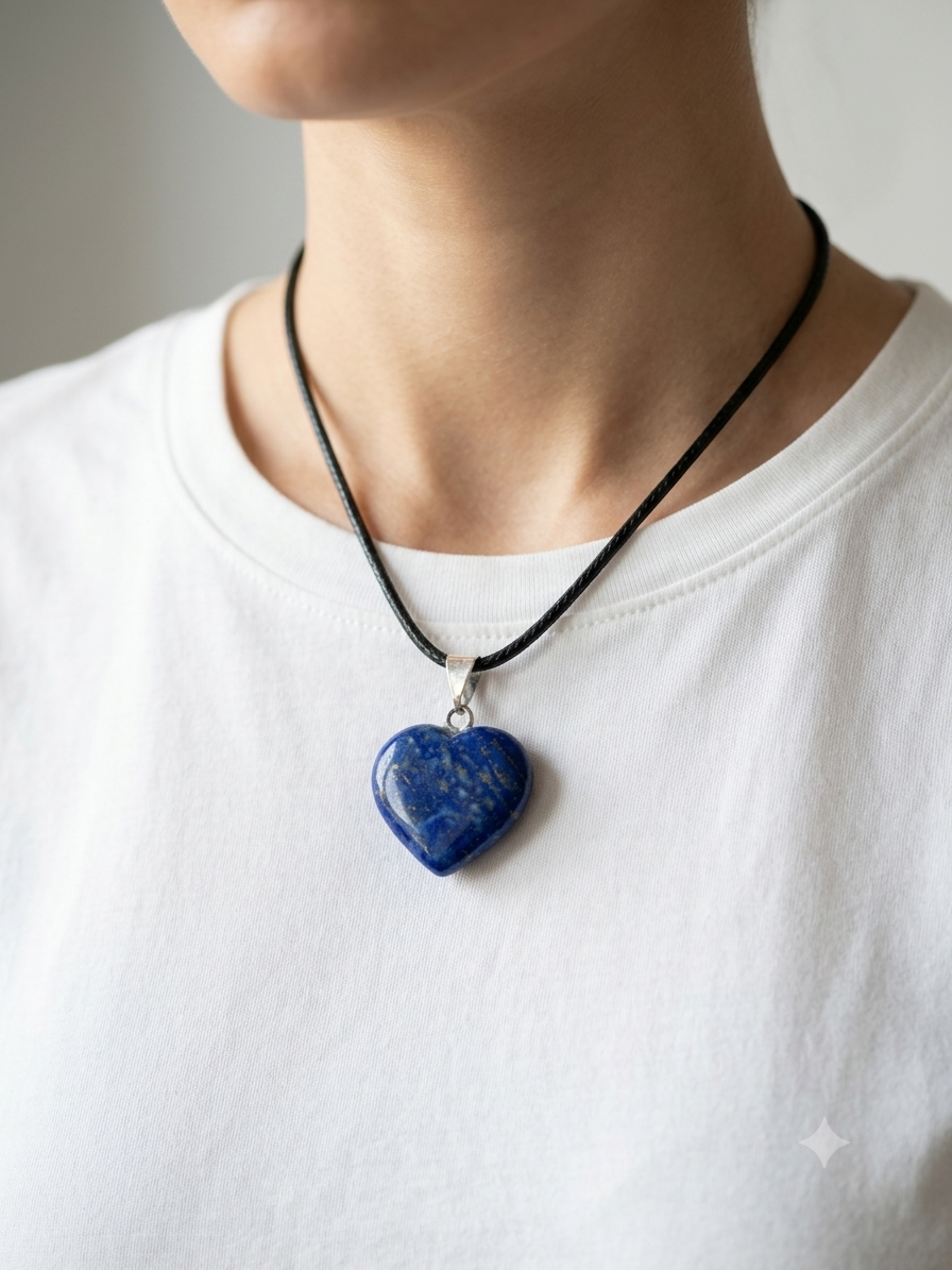 Natural Afghan Lapis Lazuli Heart Pendant Necklace – Madani Mines